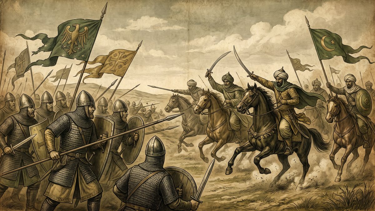 トゥール・ポワティエ間の戦いが起こるのイラスト