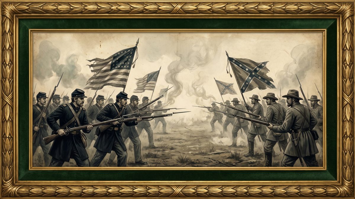 アメリカ南北戦争が始まるのイラスト
