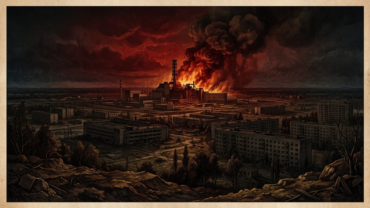 チェルノブイリ原発事故が起こるのイラスト